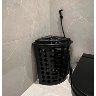 Cesto Telado 45 Litros Organizadora de Roupa Preto REFORÇADO - Plasconex em Oferta na Shopee