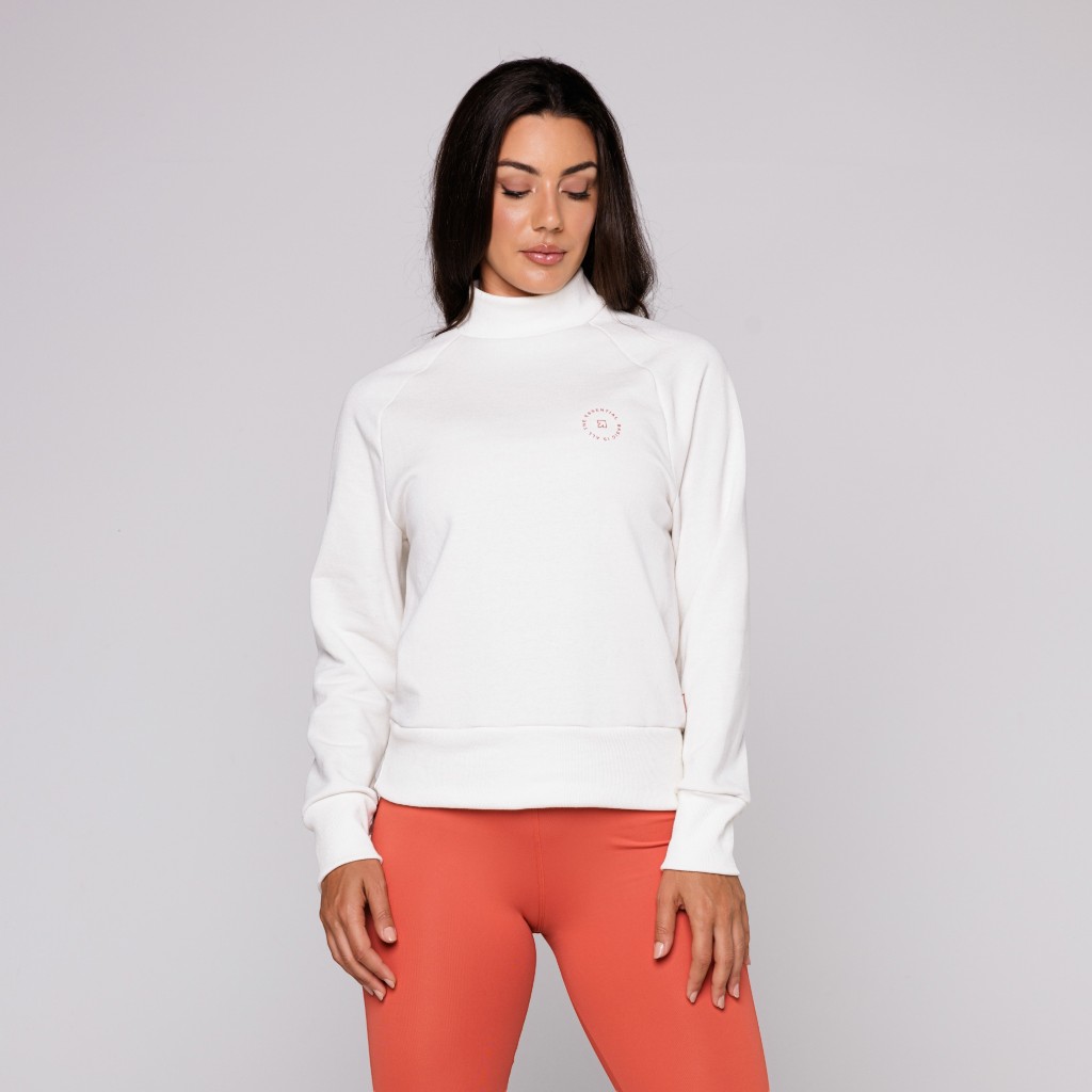 Casaco de Moletom Academia Feminino Gola Canelada Estampado Essential Lot Fitness em Oferta na Shopee