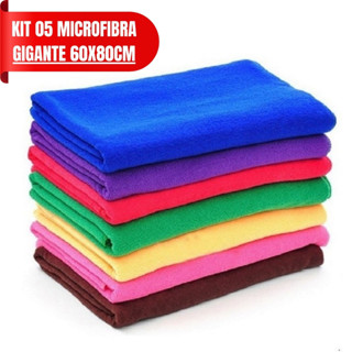 Kit 5 Pano de Chao Microfibra Macio 60x80cm Toalha de Limpeza Gigante?Residencial em Oferta na Shopee