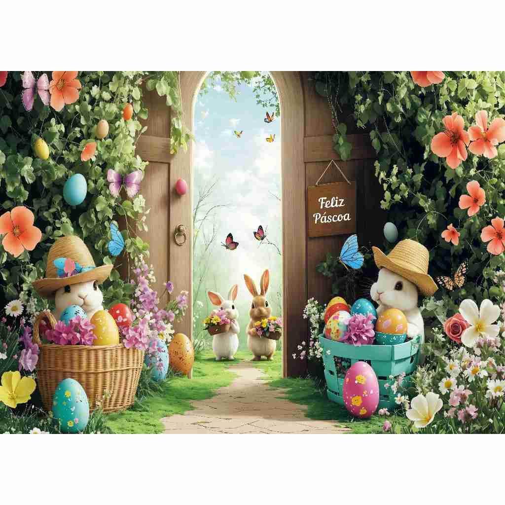 Painel Sublimado Páscoa 2,20 x 1,50 Horizontal Retangular Estampas Exclusivas em Oferta na Shopee