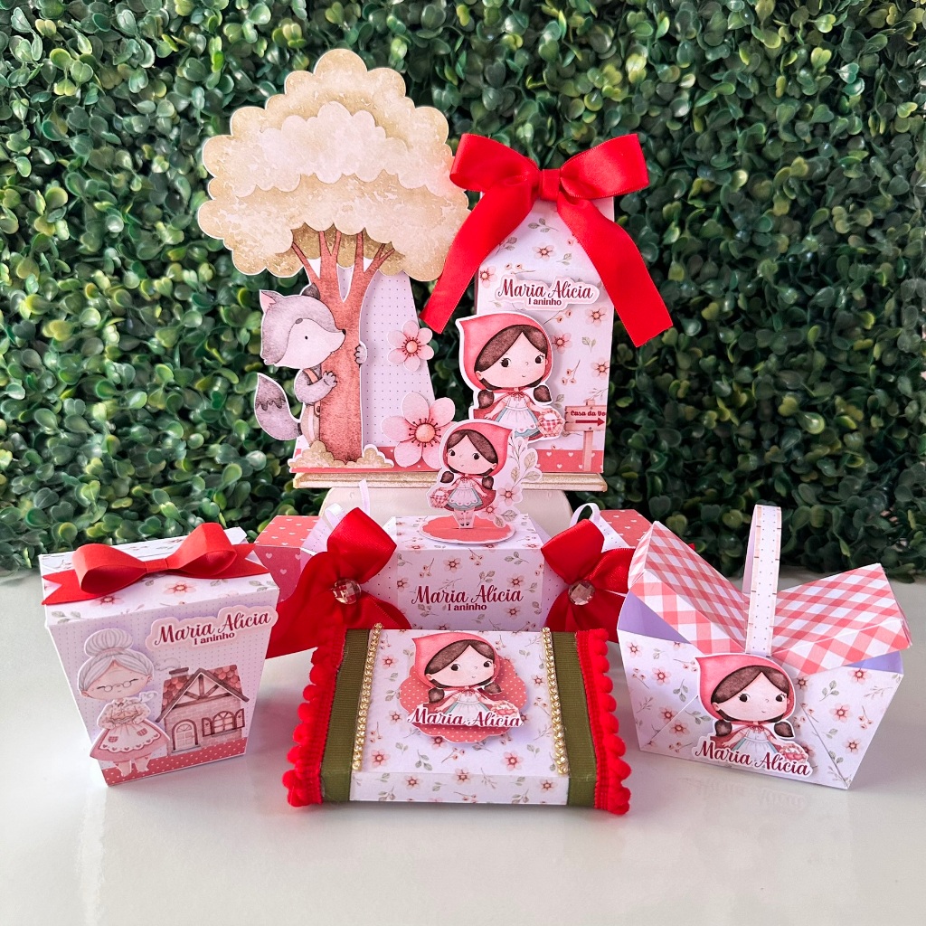 Kit Personalizados Chapeuzinho Vermelho - Kit festa Chapeuzinho Vermelho - Lembrancinhas de aniversário personalizadas