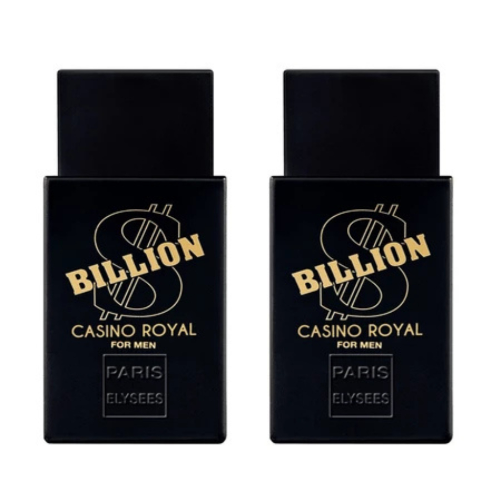 Kit 2 Perfumes Paris Elysees Billion Casino Royal 100ml Masculino Elegância e Sofisticação