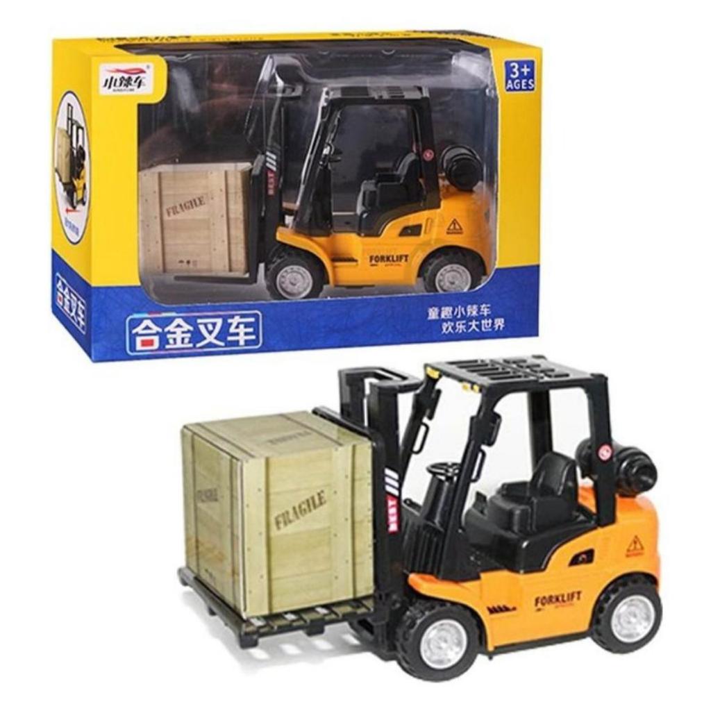 Miniatura Empilhadeira Carro Metal Veículo De Construção