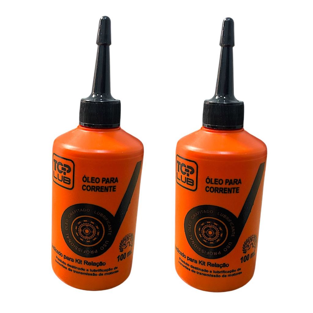 Kit Com 2 Oléo Grafitado Lubrificante Corrente Transmissão Relação P/Moto Bike