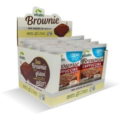 Brownie Cappuccino Vitalin 280g – Sem Glúten, Zero Açúcar | Kit 8 unid de 35g em Oferta na Shopee