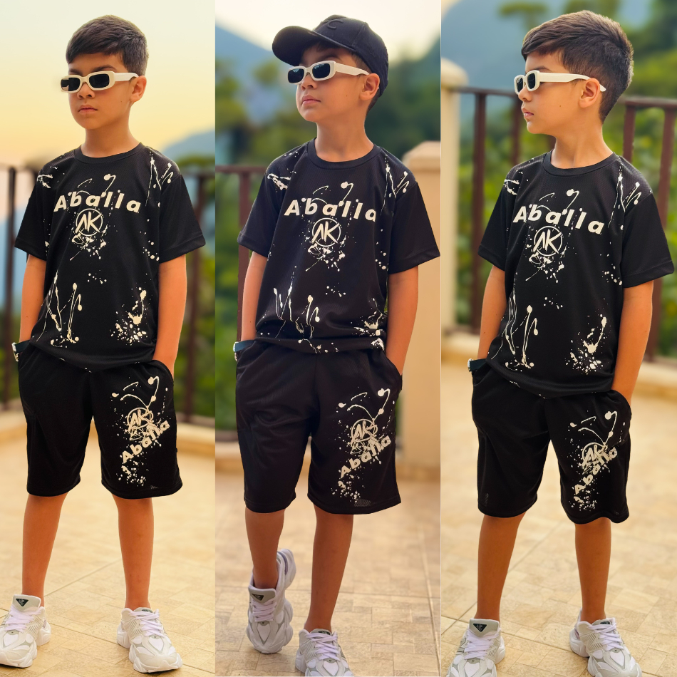 Conjunto Infantil Masculino Dry Fit Kit Camisa e Bermuda 4 ao 14 anos ENVIO IMEDIATO — imagem 2 de 2