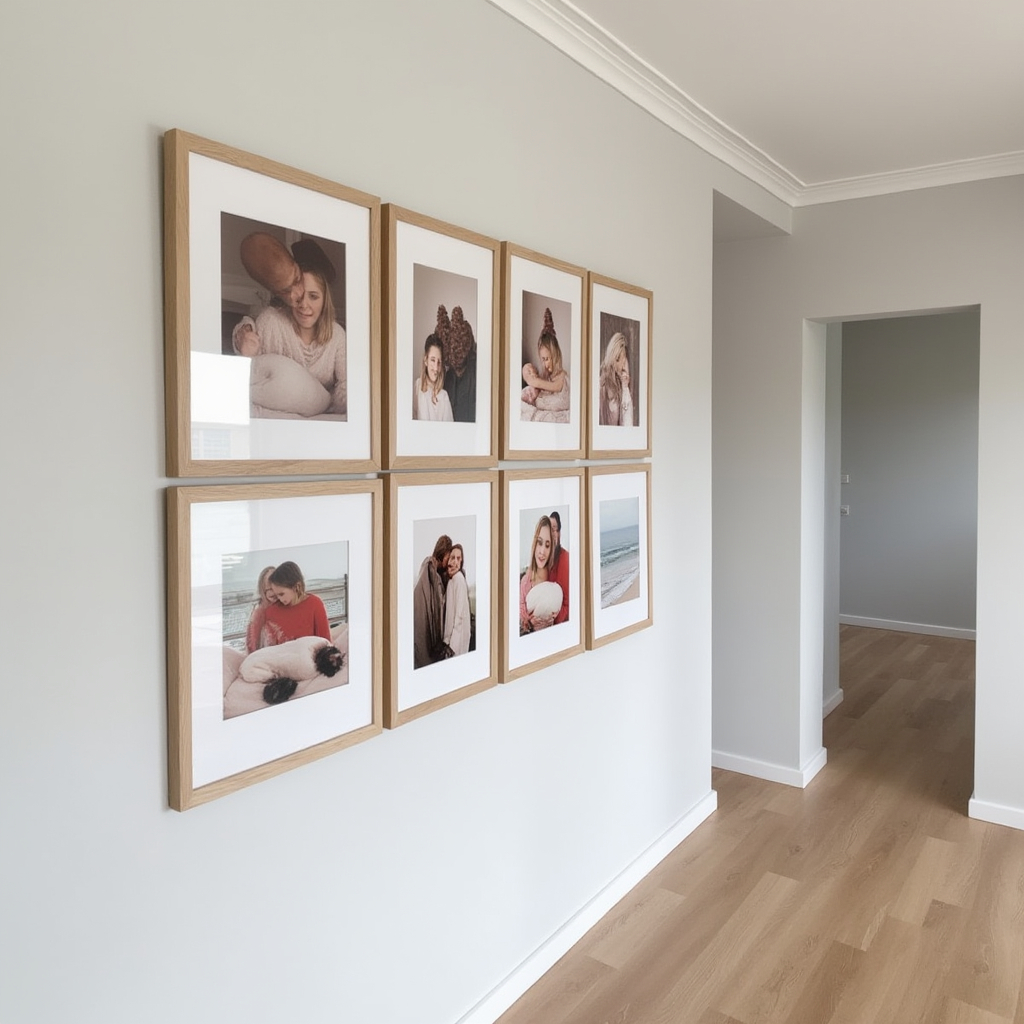 kit 9 quadros decorativos moldura fotográfica 23x23cm moldura com paspatur foto 10x15 em Oferta na Shopee