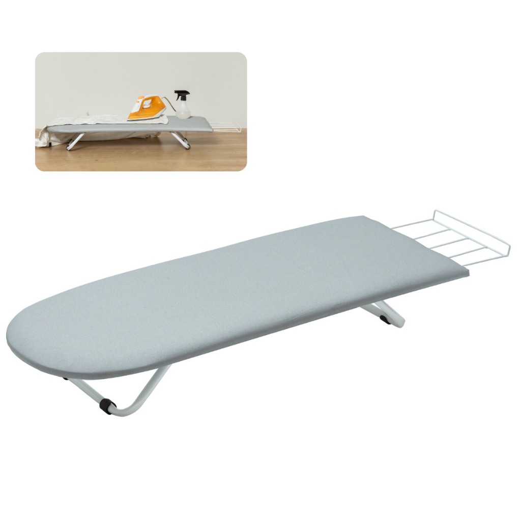 Mesa Tabua de Passar Roupa Portátil Pé Dobrável Cama Mesa Porta Ferro Cor Branca