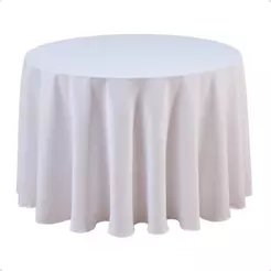 Toalha De Mesa Redonda 2,60m Diâmetro Oxford Festa Buffet Com Bainha Industrial