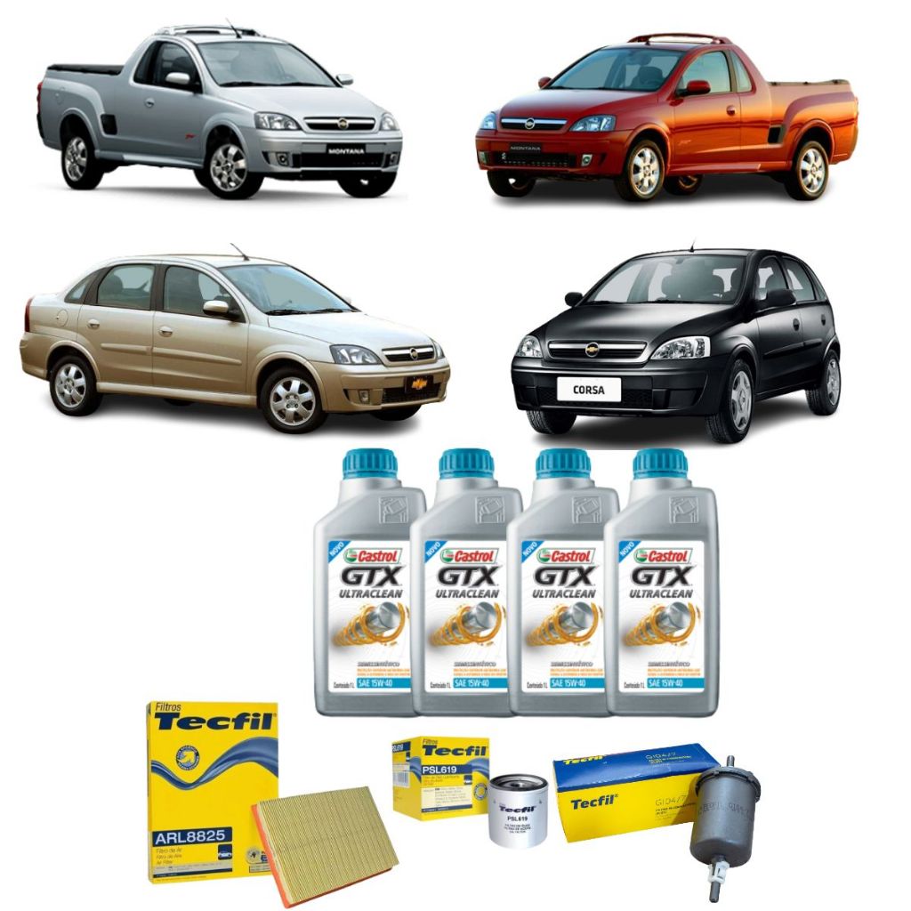 Kit Troca De Óleo E Filtros GM Montana Meriva Corsa 1.0 1.4 1.8 15W40 Semisintetico Original em Oferta na Shopee
