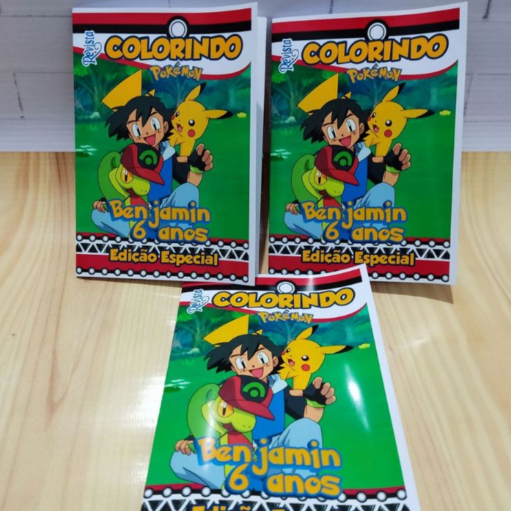Revistinha de Colorir Personalizada Pokemon – Lembrancinha de Aniversário Infantil