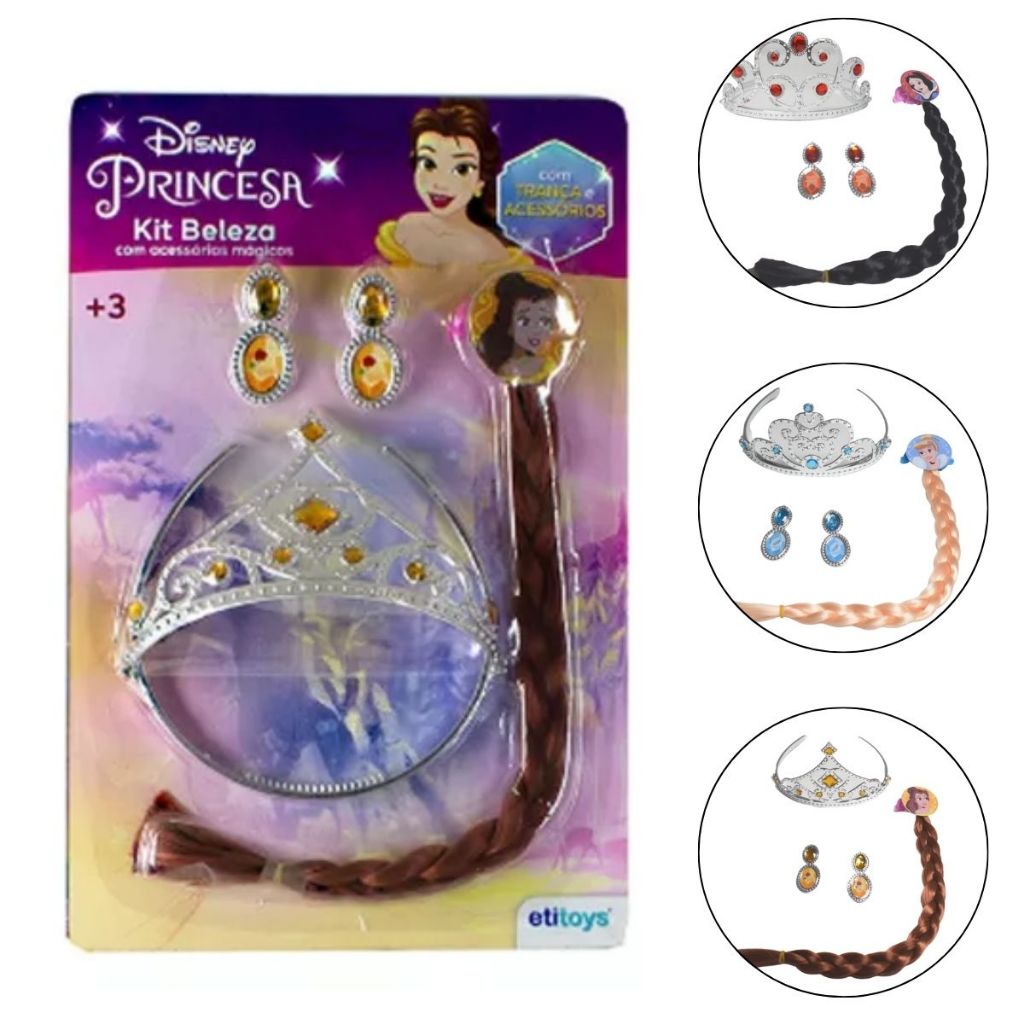 Kit De Beleza Das Princesas Da Disney Infantil 4 Pecas