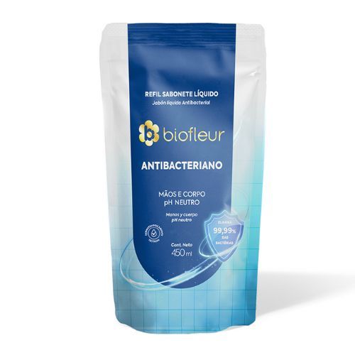 SABONETE LIQUIDO BIOFLEUR REFIL 450ML ANTIBACTERIANO em Oferta na Shopee