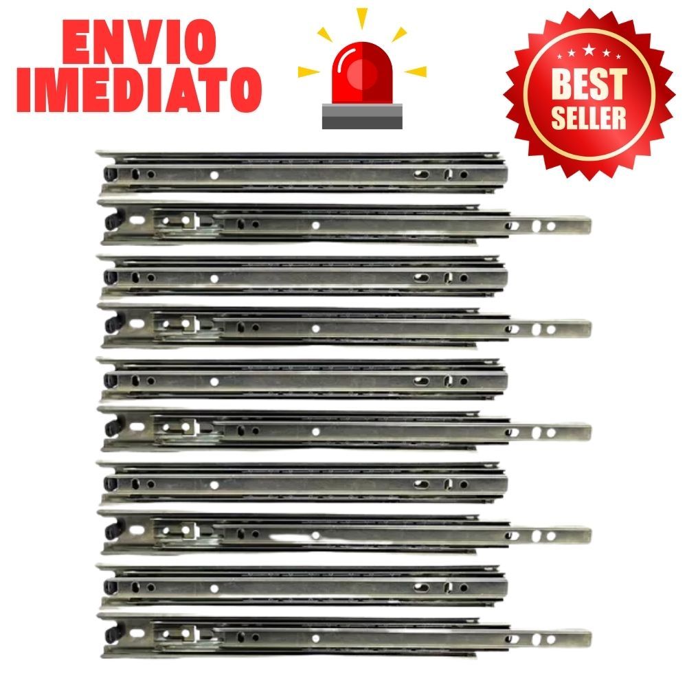 Kit 10 Trilho Telescópica 35cm Para Gaveta Trilho 5 Pares Excelente
