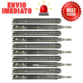 Kit 10 Trilho Telescópica 35cm Para Gaveta Trilho 5 Pares Excelente em Oferta na Shopee