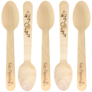 Colher de Madeira Temática Páscoa - 100 Unidades em Oferta na Shopee