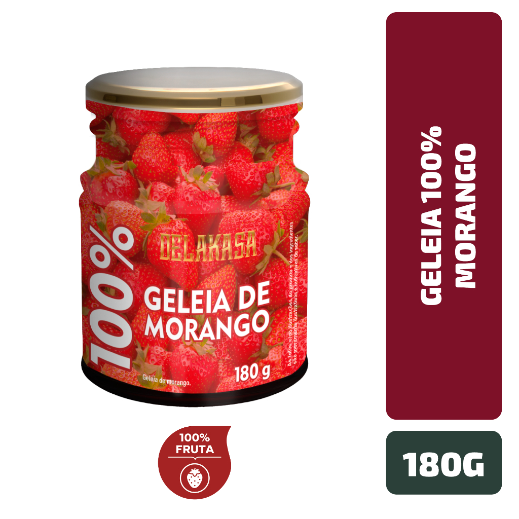 Geleia 100% Morango Delakasa 180G - Food & Beverages