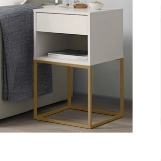 Mesa de Cabeceira Sofia Base de Aço Industrial 1 Gaveta e Nicho moderno apoio em Oferta na Shopee