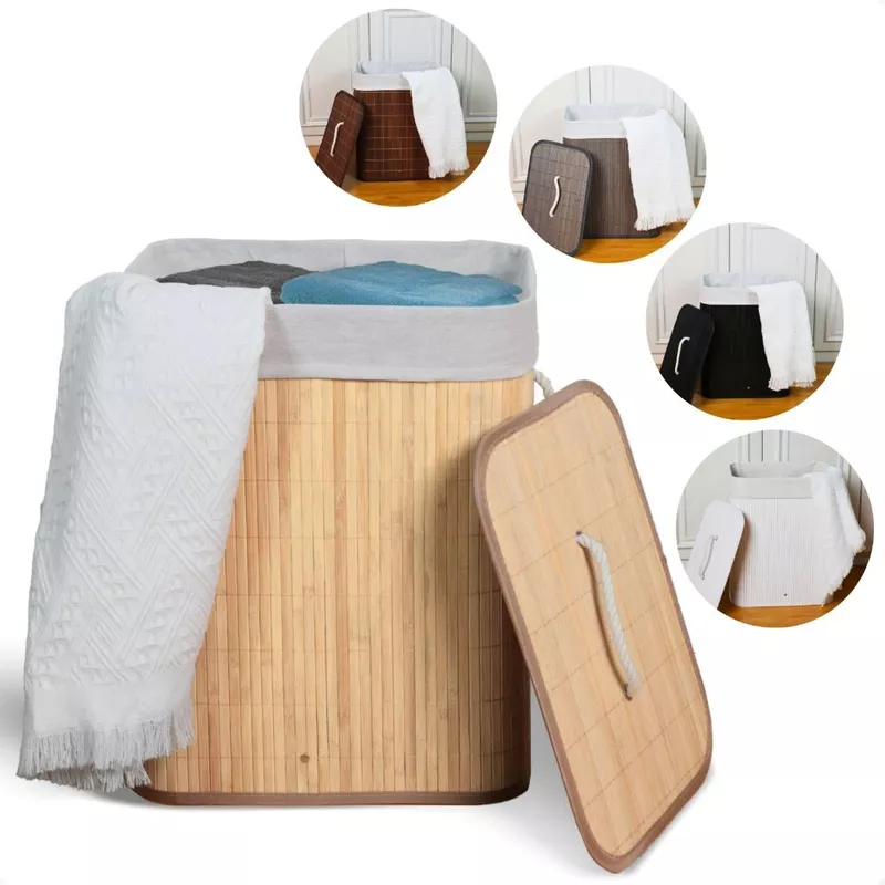Cesto de Roupa Bambu: 68% OFF! 🧺
