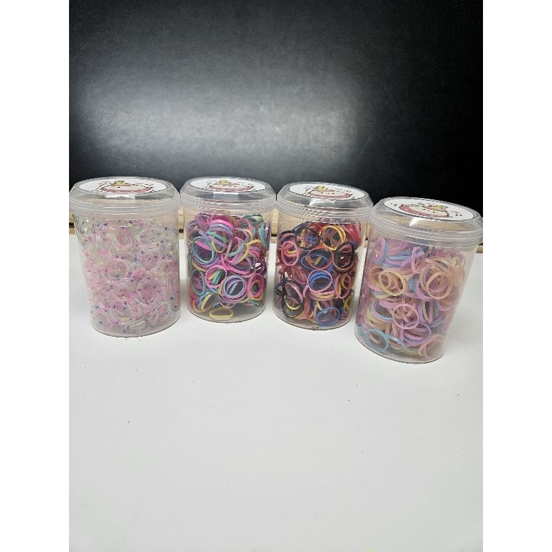 Elásticos de silicone infantil no pote tematico médio grosso kits 2 / 4 / 6 potes brindes p/ festa de aniversário tiktok