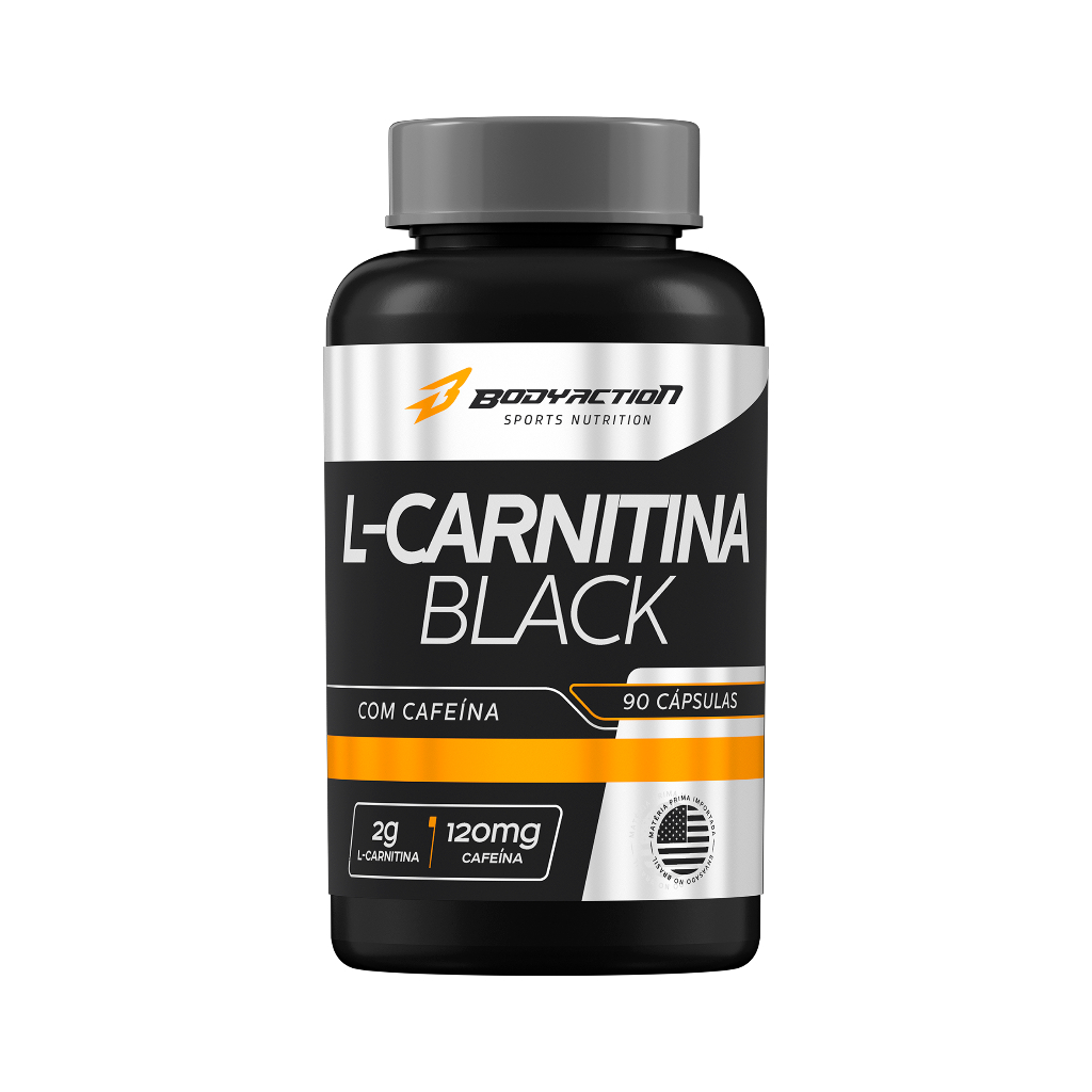 Detalhes do Kit 3x L-carnitina Black Com Cafeína Total 270 Caps 3 Meses Bodyaction