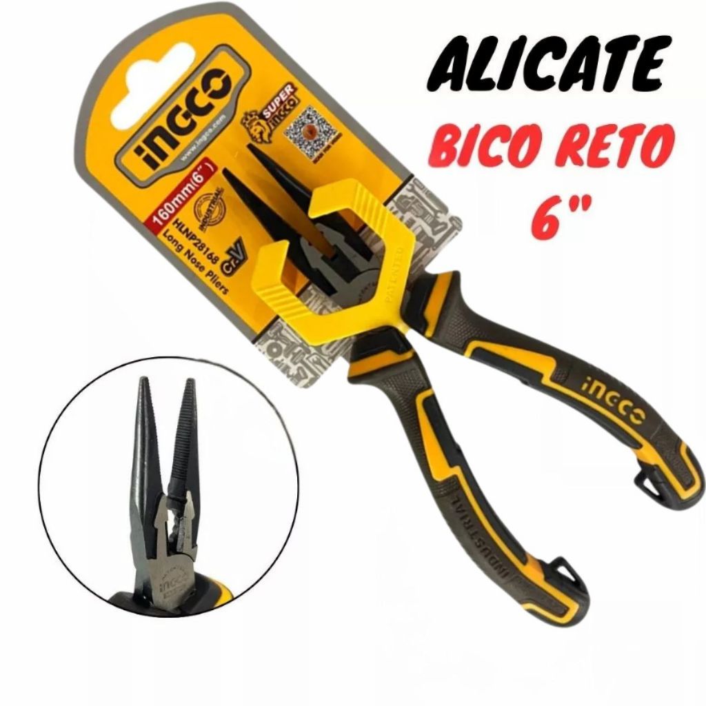 Alicate De Bico Reto Industrial 6" (HLNP28168) INGCO