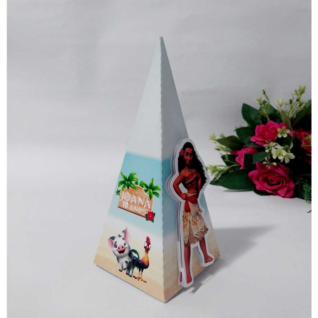 Kit Festa - 10 Caixas Pirâmide Moana - Lembrancinhas Personalizadas - Papelaria Personalizada Lembrancinha personalizada