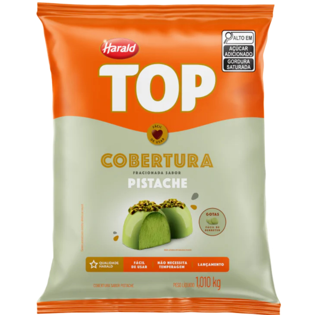 Cobertura TOP Pistache em Gotas 1,01kg Harald em Oferta na Shopee