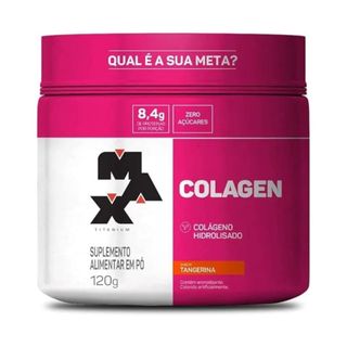 Colágeno Hidrolisado Max Titanium Colagen Sabor Tangerina 120g em Oferta na Shopee