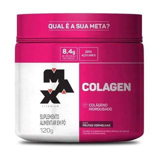 Colágeno Hidrolisado Max Titanium Colagen Sabor Frutas Vermelhas 120g em Oferta na Shopee