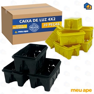 20 Caixa de Luz 4x2 Reforçada P/ Tomada Interruptor Embutir Amarelo em Oferta na Shopee