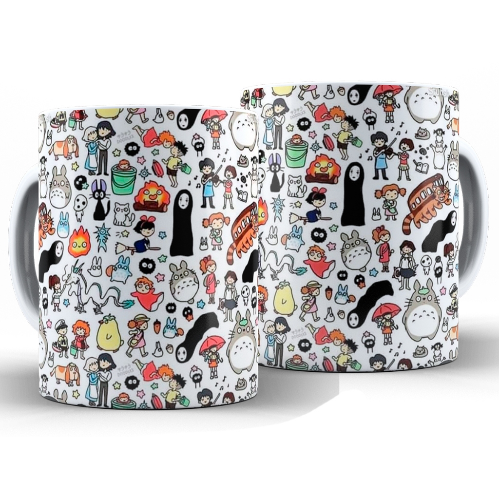 Caneca Ghibli  Divertida + Caixa - Xícara 325ML Cerâmica em Oferta na Shopee