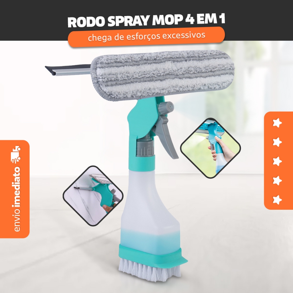 Rodo Spray Mop 4 Em1 Limpa Vidro Multiuso 250ml Vidro Janela - Bhz Store