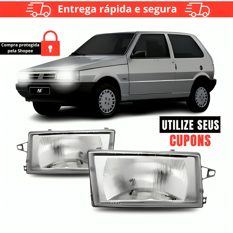 Par/Un Farol Dianteiro Uno 91 92 93 94 95 96 97 98 99 Á 2003 Farolete Superior em Oferta na Shopee