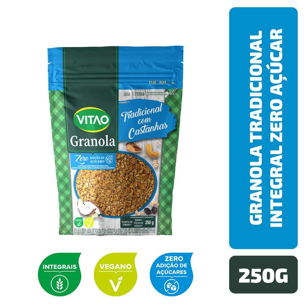 Granola Tradicional Integral Zero Açúcar Vitao 250G - Food & Beverages