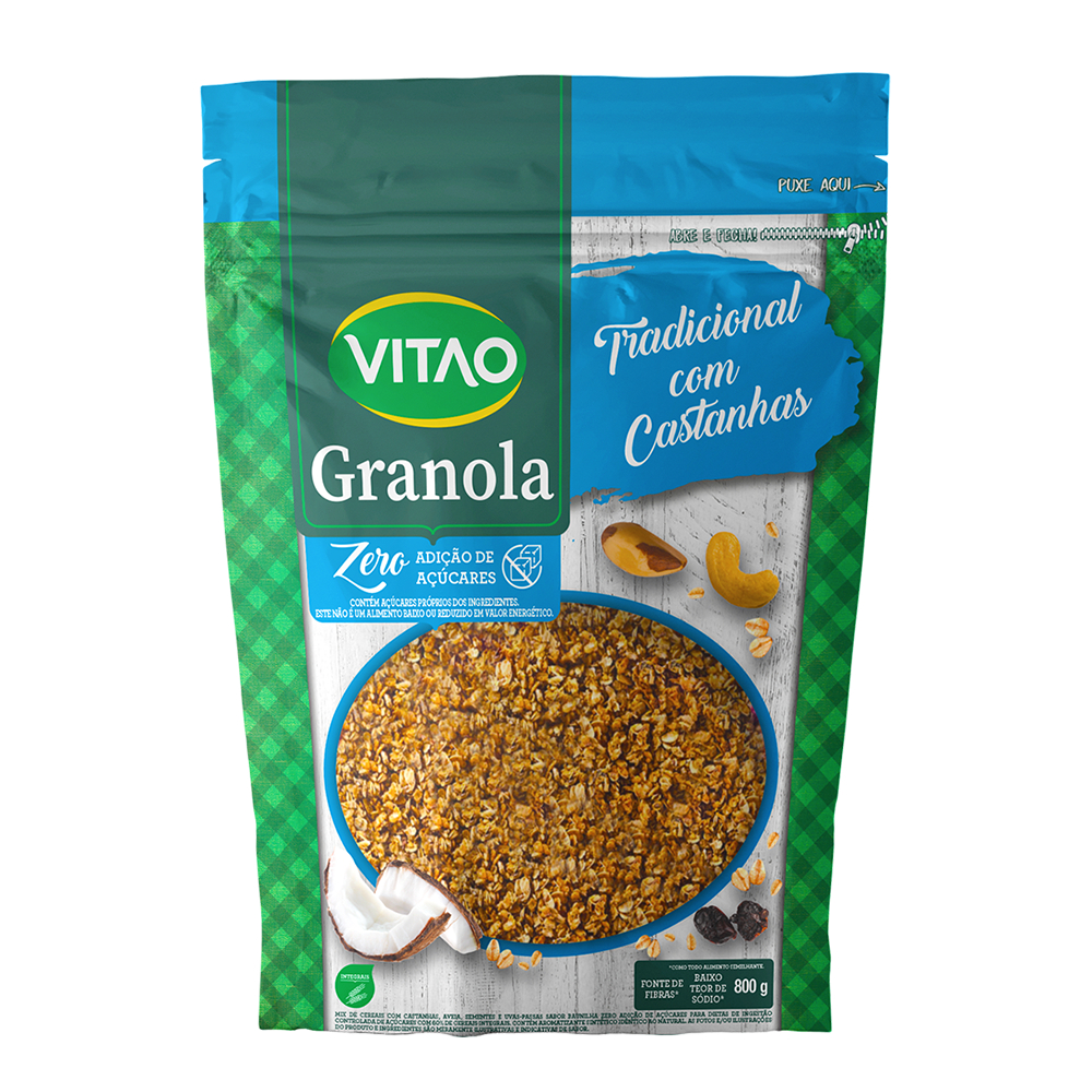 Granola Tradicional Integral Zero Açúcar Vitao 800 g - Vegano