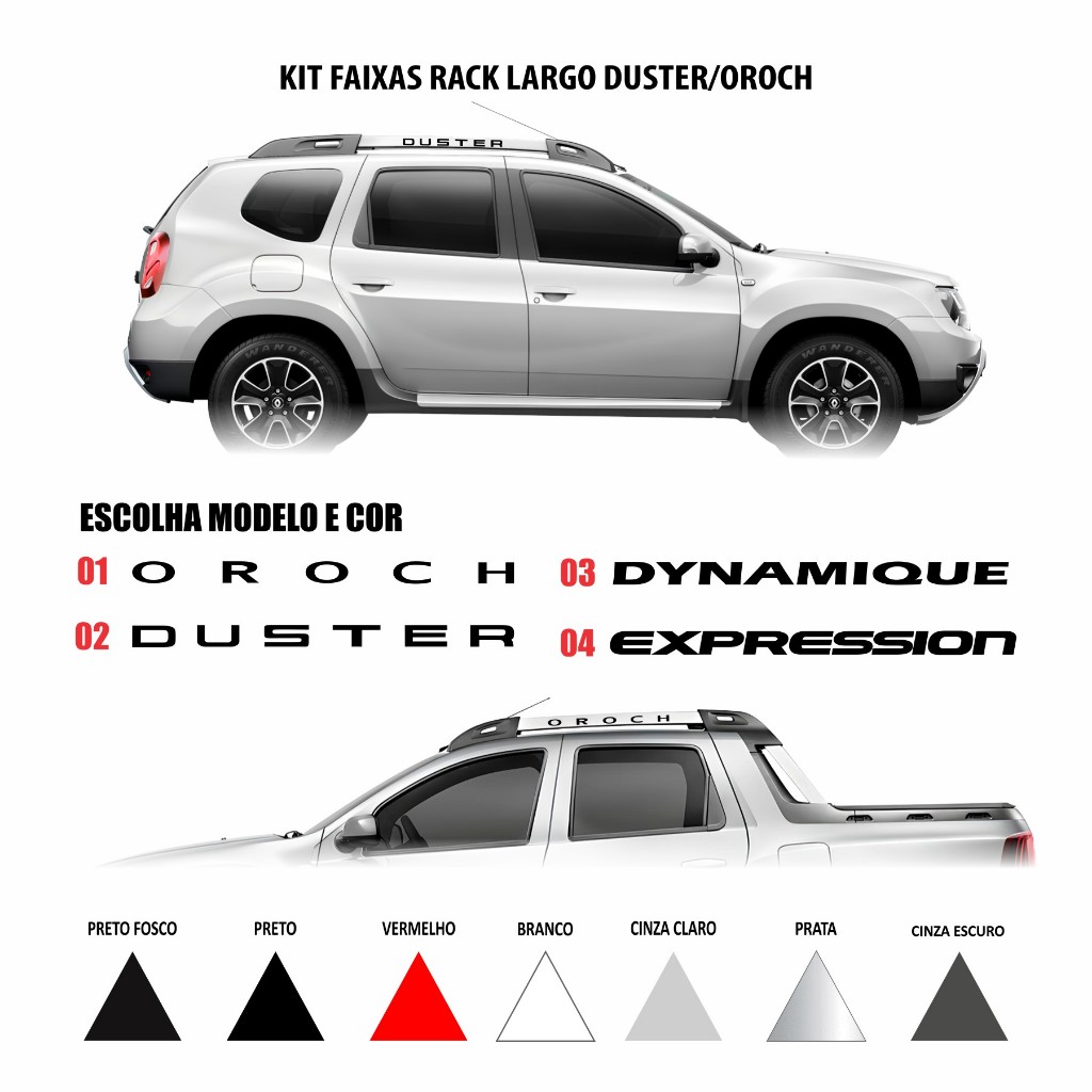 Kit Adesivos Rack Renault Duster Para Bagageiro Largo