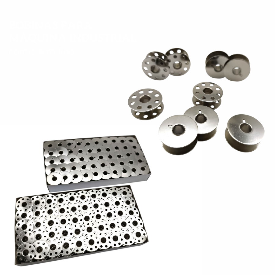 20 Bobinas Carretilha Metal Reta (BAIXA) INDUSTRIAL com e sem furo em Oferta na Shopee