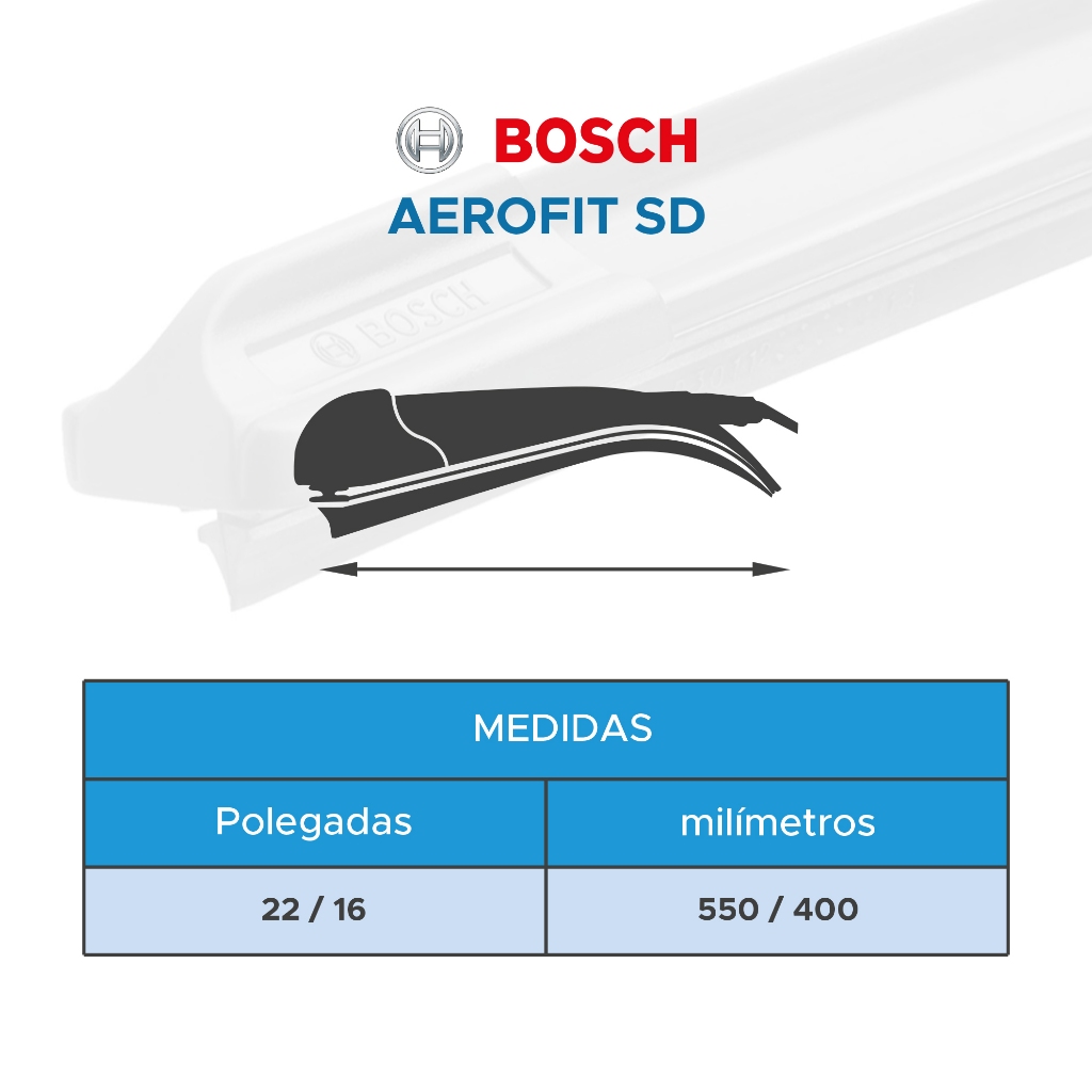 Detalhes do Palheta Limpador Chuva Parabrisa Bosch Volkswagen Gol 2013 a 2022