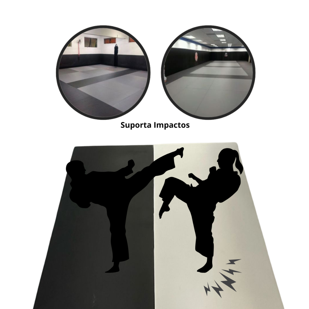 tatame luta  2Mx1M 30mm bicolor anti impacto academia oficinas revestimento box parede barco fitness