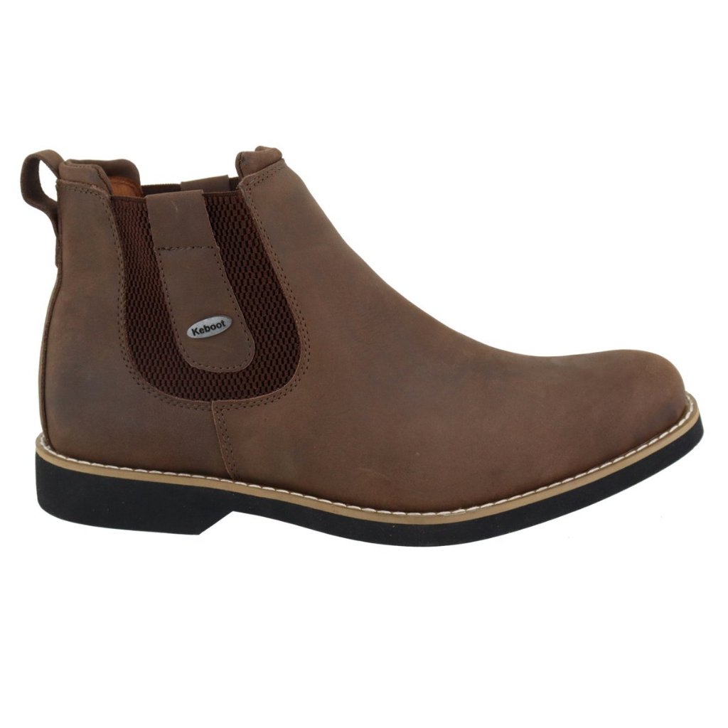 Botina Chelsea Couro Crazy Horse Bota com Solado Borracha Natural 100% Costurado com Palmilha Gel P.U