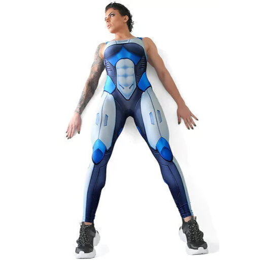 Macacão Fitness Dynamite Holo Blue