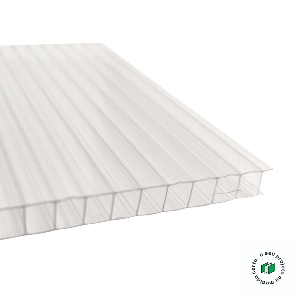 Placa de Policarbonato Alveolar 1,05 x 4,00 4mm Cristal em Oferta na Shopee