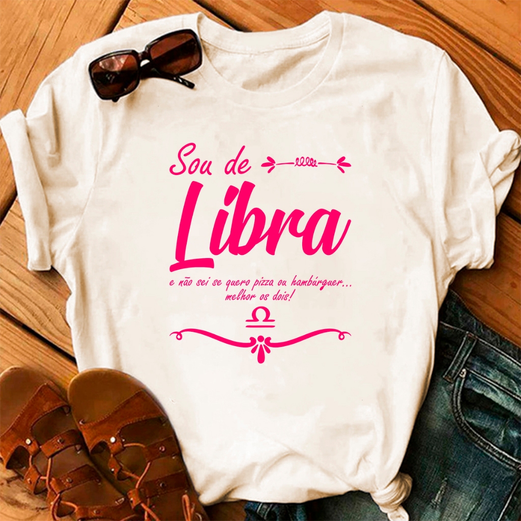 Imagem Camisa Signo Feminina T-shirt Baby Look Off White 100% Algodão Blusinha Manga Curta Promoção