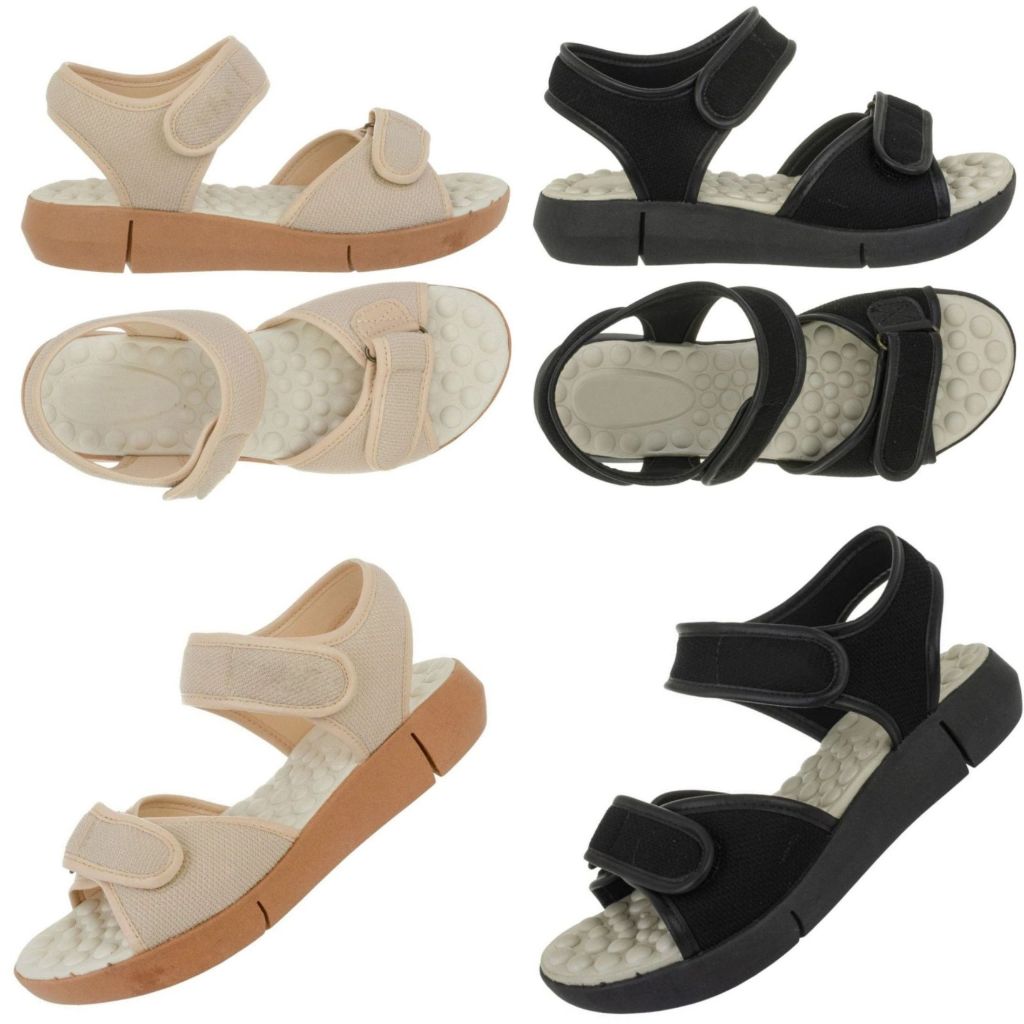 KIT 2 Sandália Feminina Ortopédica Macia Ultraconforto Massageadora Confortável PRETA/BEGE