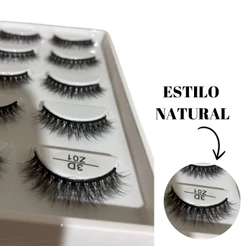 5 Pares de Cílios Postiços 3D Z01 Efeito Natural