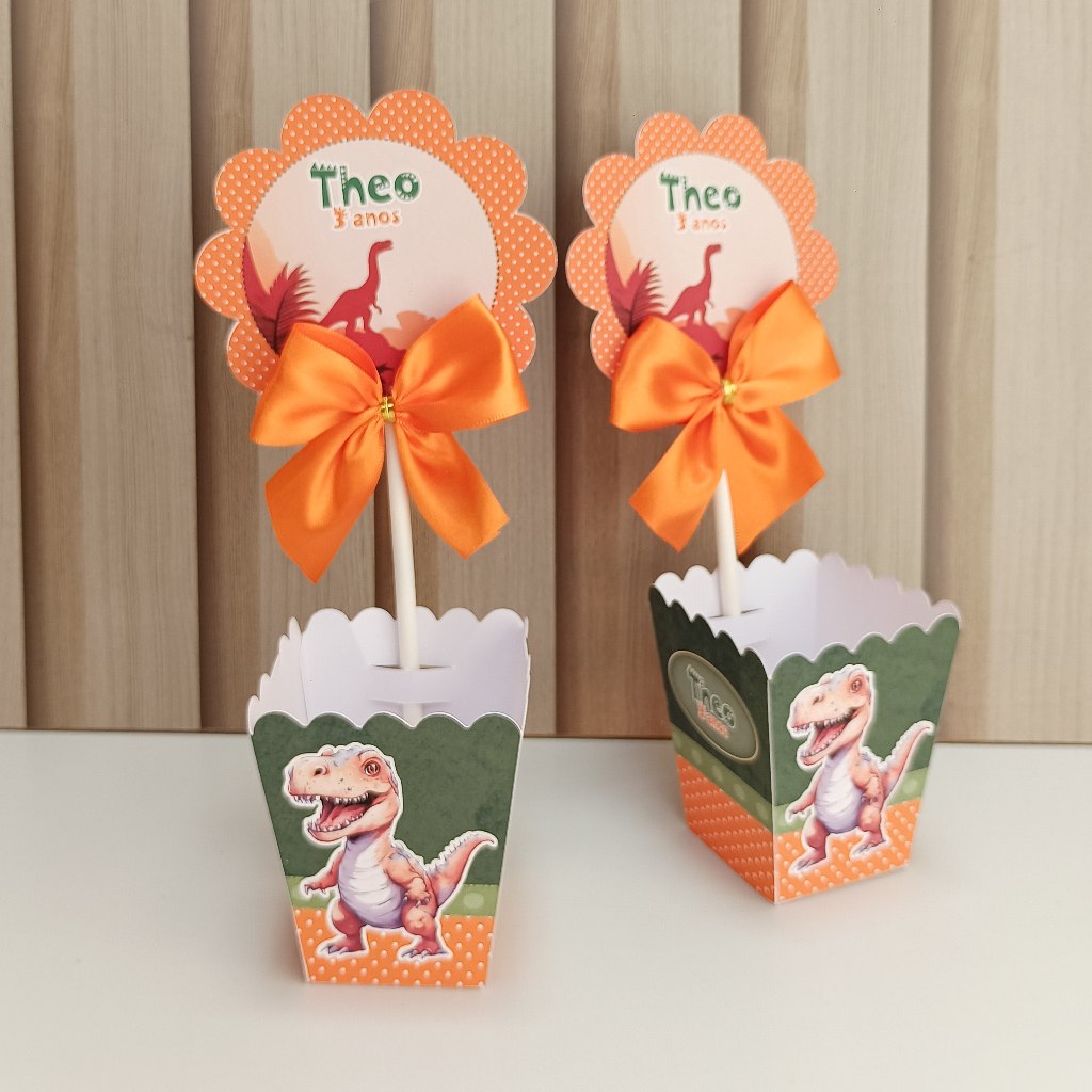 Centro de mesa Dinossauro/modelo cachepo/festa infantil/lembrancinha personalizada