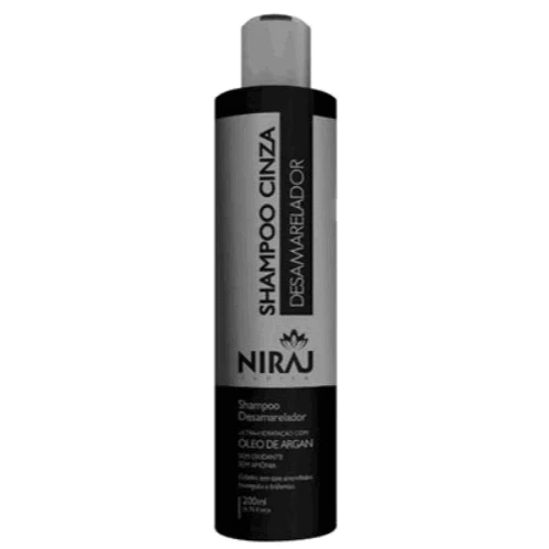Detalhes do Shampoo e Condicionador Desamarelador Niraj Silver Cinza 200ml Cabelos Grisalhos e Loiros