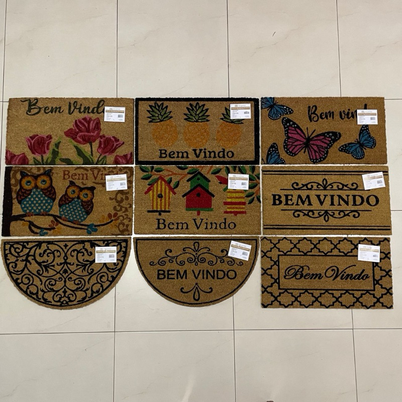 Tapete Capacho Fibra De Coco Estampado Porta De Entrada