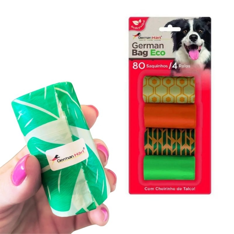 Kit Refil Cata Caca German Hart Eco – 80 Saquinhos Biodegradáveis